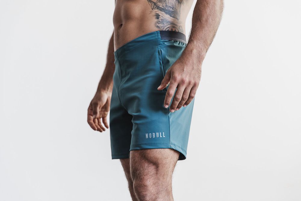 NOBULL Men's Lightweight 7" Shorts - Deep Teal - Ireland (9825EULDX)